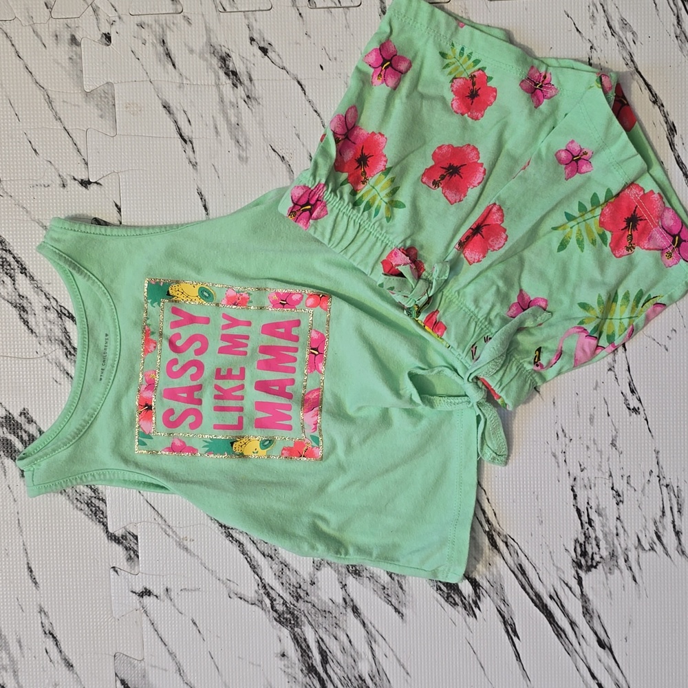 The Children's Place Green and Pink Kids Matching Set